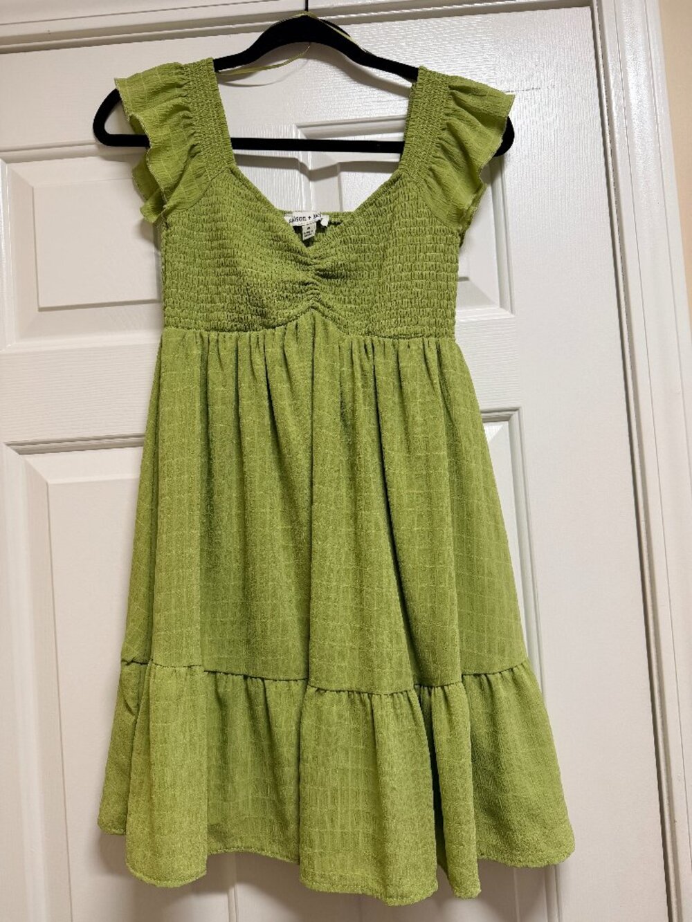 Allison & Kelly Short Sleeve Empire Waist Babydoll Tiered Mini Dress Size Small